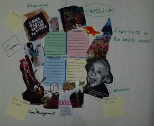 Collage and annotation built around SWOT analysis