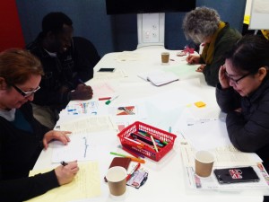 PGR Students (and Kaye!) hard at work on their Infographics